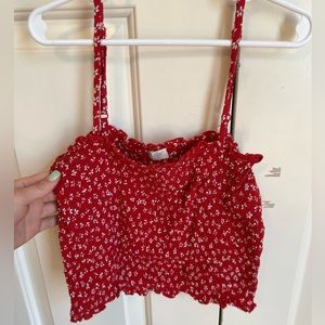 Red flower tank top